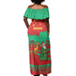 Mauritania Christmas Off Shoulder Maxi Dress Santa Claus Camel Gift Boxes Starry Sky and Desert - African Pride