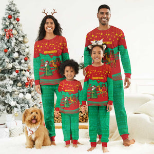 Mauritania Christmas Pajama Set Santa Claus Camel Gift Boxes Starry Sky and Desert - African Pride