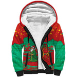 Mauritania Christmas Sherpa Hoodie Santa Claus Camel Gift Boxes Starry Sky and Desert - African Pride