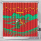 Mauritania Christmas Shower Curtain Santa Claus Camel Gift Boxes Starry Sky and Desert - African Pride