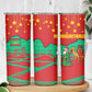 Mauritania Christmas Skinny Tumbler Santa Claus Camel Gift Boxes Starry Sky and Desert - African Pride