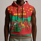Mauritania Christmas Sleeveless Zip Hoodie Santa Claus Camel Gift Boxes Starry Sky and Desert - African Pride