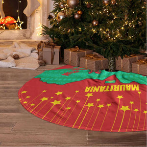 Mauritania Christmas Tree Skirt Santa Claus Camel Gift Boxes Starry Sky and Desert - African Pride