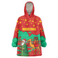 Mauritania Christmas Wearable Blanket Hoodie Santa Claus Camel Gift Boxes Starry Sky and Desert - African Pride