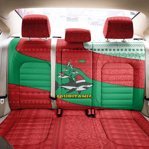 Mauritania Christmas Back Car Seat Cover Santa Sharks Festive Fish Pattern and Red Green Holiday - African Pride
