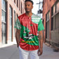 Mauritania Christmas Baseball Jersey Santa Sharks Festive Fish Pattern and Red Green Holiday - African Pride