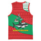 Mauritania Christmas Basketball Jersey Santa Sharks Festive Fish Pattern and Red Green Holiday - African Pride
