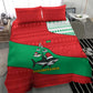 Mauritania Christmas Bedding Set Santa Sharks Festive Fish Pattern and Red Green Holiday - African Pride