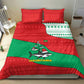 Mauritania Christmas Bedding Set Santa Sharks Festive Fish Pattern and Red Green Holiday - African Pride