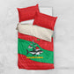 Mauritania Christmas Bedding Set Santa Sharks Festive Fish Pattern and Red Green Holiday - African Pride