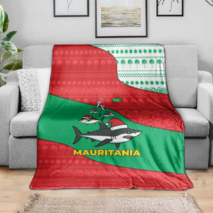 Mauritania Christmas Blanket Santa Sharks Festive Fish Pattern and Red Green Holiday - African Pride