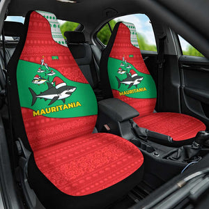 Mauritania Christmas Car Seat Cover Santa Sharks Festive Fish Pattern and Red Green Holiday - African Pride