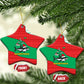 Mauritania Christmas Ceramic Ornament Santa Sharks Festive Fish Pattern and Red Green Holiday - African Pride