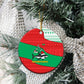 Mauritania Christmas Ceramic Ornament Santa Sharks Festive Fish Pattern and Red Green Holiday - African Pride