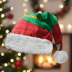 Mauritania Christmas Santa Hat Santa Sharks Festive Fish Pattern and Red Green Holiday - African Pride