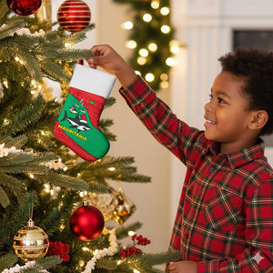Mauritania Christmas Stocking Santa Sharks Festive Fish Pattern and Red Green Holiday - African Pride