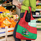 Mauritania Christmas Grocery Bag Santa Sharks Festive Fish Pattern and Red Green Holiday - African Pride