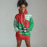 Mauritania Christmas Hoodie Dress Santa Sharks Festive Fish Pattern and Red Green Holiday - African Pride