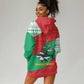 Mauritania Christmas Hoodie Dress Santa Sharks Festive Fish Pattern and Red Green Holiday - African Pride