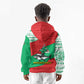 Mauritania Christmas Kid Hoodie Santa Sharks Festive Fish Pattern and Red Green Holiday - African Pride