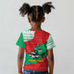 Mauritania Christmas Kid T shirt Santa Sharks Festive Fish Pattern and Red Green Holiday - African Pride
