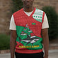 Mauritania Christmas Knitted V-Neck Vest Santa Sharks Festive Fish Pattern and Red Green Holiday - African Pride