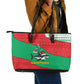 Mauritania Christmas Leather Tote Bag Santa Sharks Festive Fish Pattern and Red Green Holiday - African Pride