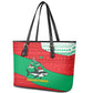 Mauritania Christmas Leather Tote Bag Santa Sharks Festive Fish Pattern and Red Green Holiday - African Pride