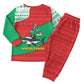 Mauritania Christmas Pajama Set Santa Sharks Festive Fish Pattern and Red Green Holiday - African Pride