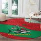 Mauritania Christmas Round Carpet Santa Sharks Festive Fish Pattern and Red Green Holiday - African Pride