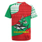 Mauritania Christmas Rugby Jersey Santa Sharks Festive Fish Pattern and Red Green Holiday - African Pride