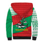 Mauritania Christmas Sherpa Hoodie Santa Sharks Festive Fish Pattern and Red Green Holiday - African Pride