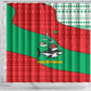 Mauritania Christmas Shower Curtain Santa Sharks Festive Fish Pattern and Red Green Holiday - African Pride