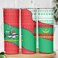 Mauritania Christmas Skinny Tumbler Santa Sharks Festive Fish Pattern and Red Green Holiday - African Pride