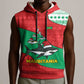Mauritania Christmas Sleeveless Hoodie Santa Sharks Festive Fish Pattern and Red Green Holiday - African Pride