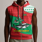 Mauritania Christmas Sleeveless Zip Hoodie Santa Sharks Festive Fish Pattern and Red Green Holiday - African Pride