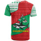 Mauritania Christmas T shirt Santa Sharks Festive Fish Pattern and Red Green Holiday - African Pride