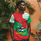 Mauritania Christmas T shirt Santa Sharks Festive Fish Pattern and Red Green Holiday - African Pride