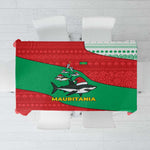 Mauritania Christmas Tablecloth Santa Sharks Festive Fish Pattern and Red Green Holiday - African Pride