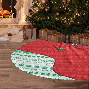 Mauritania Christmas Tree Skirt Santa Sharks Festive Fish Pattern and Red Green Holiday - African Pride