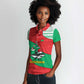 Mauritania Christmas Women Polo Shirt Santa Sharks Festive Fish Pattern and Red Green Holiday - African Pride