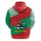 Mauritania Christmas Zip Hoodie Santa Sharks Festive Fish Pattern and Red Green Holiday - African Pride