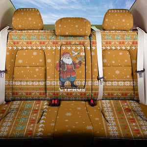Cyprus Christmas Back Car Seat Cover Santa Holding Doves Olive Branch Snowflakes - African Pride