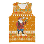 Cyprus Christmas Basketball Jersey Santa Holding Doves Olive Branch Snowflakes - African Pride