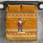 Cyprus Christmas Bedding Set Santa Holding Doves Olive Branch Snowflakes - African Pride