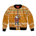 Cyprus Christmas Bomber Jacket Santa Holding Doves Olive Branch Snowflakes - African Pride