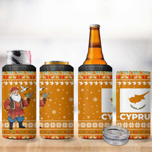 Cyprus Christmas 4 in 1 Can Cooler Tumbler Santa Holding Doves Olive Branch Snowflakes - African Pride