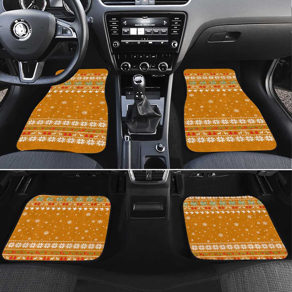 Cyprus Christmas Car Mats Santa Holding Doves Olive Branch Snowflakes - African Pride