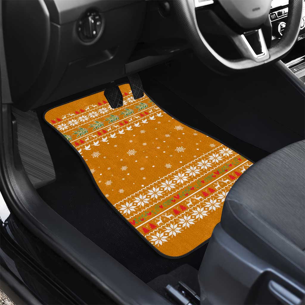 Cyprus Christmas Car Mats Santa Holding Doves Olive Branch Snowflakes - African Pride