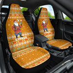 Cyprus Christmas Car Seat Cover Santa Holding Doves Olive Branch Snowflakes - African Pride